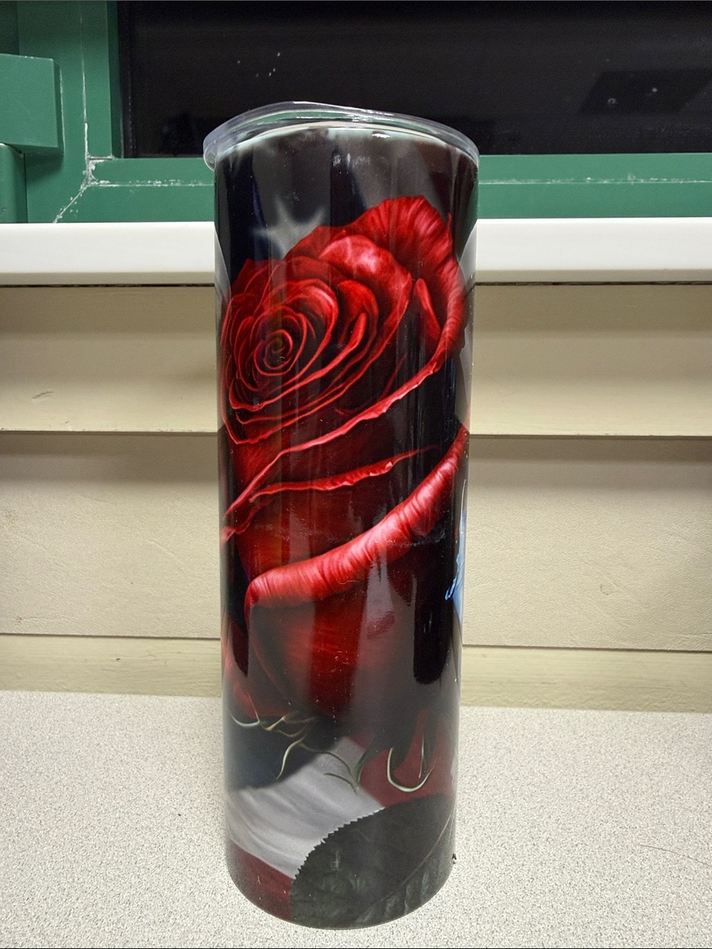 Rose American Flag Tumbler